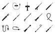 Catheter icons set, simple style