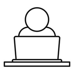 Poster - Laptop freelancer icon, outline style