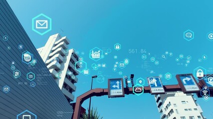 Leinwandbilder - 都市とネットワーク　IoT　ICT