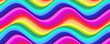 Psychedelic wavy background with colors of rainbow. Abstract pattern with flowing lines. Vector illustration