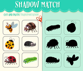 Wall Mural - Shadow match game for kids