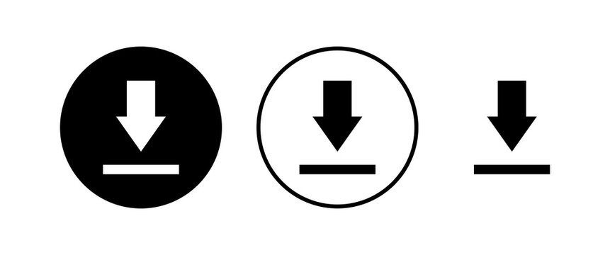 Download icons set. Downloading vector icon