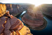 Woman On Grand Canyon, Glen Canyon, Arizona.