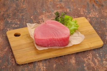 Raw tuna steak