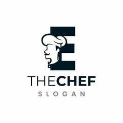 Wall Mural - Letter E Chef Logo , Initial Restaurant Cook Vector Design