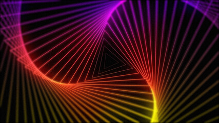 Poster - 3d rendering line twist triangle shape geometric abstract background