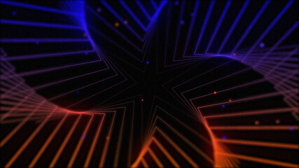 Poster - 3d rendering line star triangle shape geometric abstract background