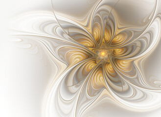 Abstract fractal flower on light gray background