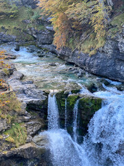 Wall Mural - views of mountains, forests, waterfalls and natural pools in the Ordesa y Monte Perdido National Park, located in the Aragonese Pyrenees. in the province of Huesca, Spain