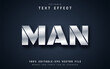 © Aglonemadesign - Man text, metalic style text effect