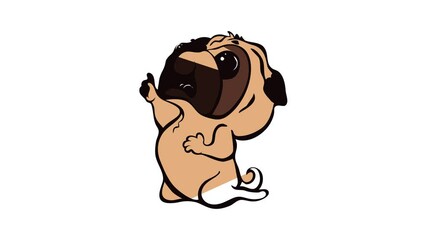 Poster - Pug dancing icon animation