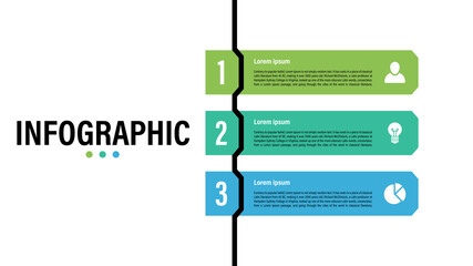 Wall Mural - Infographic design business concept vector illustration with 3 steps or options or processes represent work flow or diagram or web button banner
