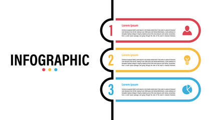 Wall Mural - Infographic design business concept vector illustration with 3 steps or options or processes represent work flow or diagram or web button banner