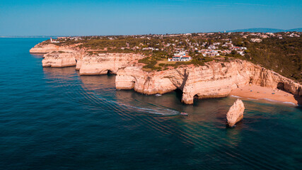 Poster - Beautiful Atlantic beaches and cliffs of Algarve, Portugal on a sunny summer day