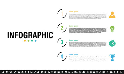 Wall Mural - Infographic design business concept vector illustration with 4 steps or options or processes represent work flow or diagram or web button banner