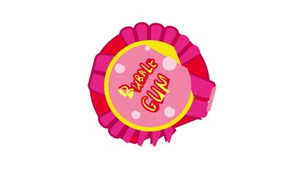 Poster - Pink bubble gum box icon animation