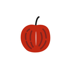 Wall Mural - Red apple fruit icon vector, 2D trendy illustration.
