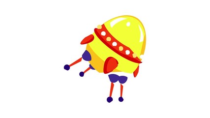 Sticker - Rocket ufo icon animation