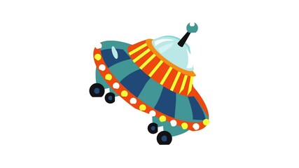 Poster - science ufo icon animation
