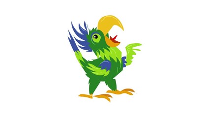 Wall Mural - Singing parrot icon animation