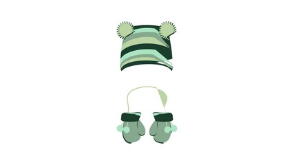 Poster - youth hat and mittens icon animation