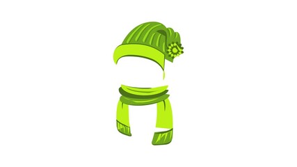 Poster - sports hat and scarf icon animation