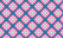 Abstract Symmetrical Pattern In Blue And Pink As A Background