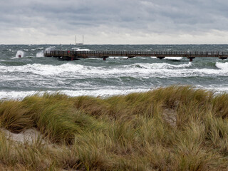 Canvas Print - Sturm über der Ostsee, Ostseebad Prerow auf dem Darß, Fischland-Darß-Zingst, Mecklenburg Vorpommern, Deutschland