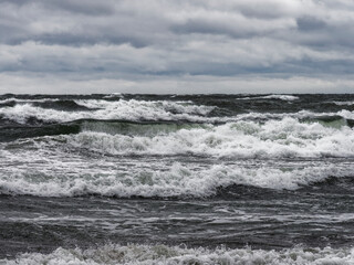 Sticker - Sturm über der Ostsee, Ostseebad Prerow auf dem Darß, Fischland-Darß-Zingst, Mecklenburg Vorpommern, Deutschland