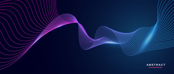 Abstract background with flowing particles. Dynamic waves. vector illustration.	
