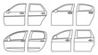 Car door vector outline set icon. outline set icon auto equipment. Vector illustration car door on white background.