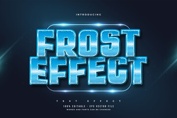 Wall Mural - editable text style with blue frost effect