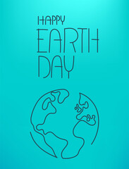 Poster - Happy Earth Day vector illustration. Linear vector illustration