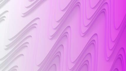 Wall Mural - 3d abstract background pink and white wave pattern. 3d render