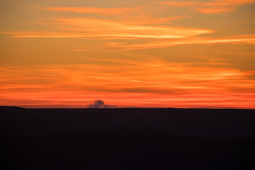 Wall Mural - Colorful sunset over the mountain hills. Beautiful landscape in Azerbaijan nature.