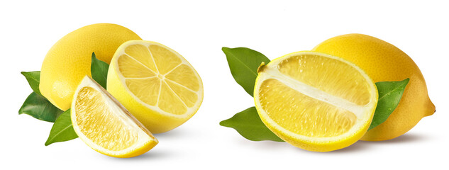 Fresh ripe lemon isolated on white