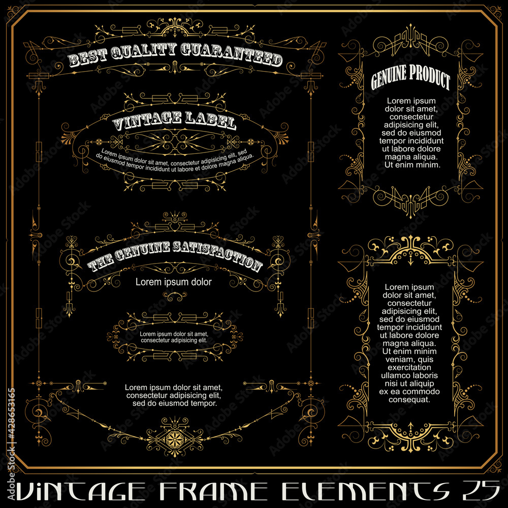 Vector set frame and border design elements Stock Vector | Adobe Stock