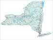 Vector map of the state of New York and its Interstate System.