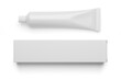 Blank white cosmetic tube isolated on white.