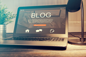 blogging blog word coder coding using laptop