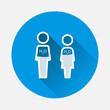 © oksanaoo - Vector icons level of pure water in the body icon on blue background. Flat image with long shadow.