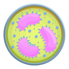 Poster - Petri dish experiment icon. Cartoon of Petri dish experiment vector icon for web design isolated on white background