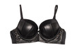 © Natali - Black leather bra isolated on the white background.
