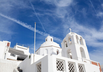 Wall Mural - Orthodox Metropolitan Cathedral Church of Candlemas of The Lord in Fira, Santorini, Cyclades, Greece