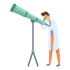 Poster - Telescope research scientist icon. Cartoon of Telescope research scientist vector icon for web design isolated on white background