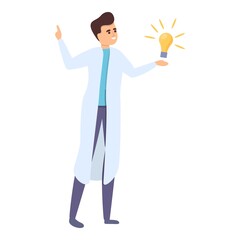 Poster - Research scientist idea icon. Cartoon of Research scientist idea vector icon for web design isolated on white background