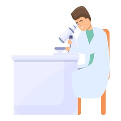 Poster - Lab scientist microscope icon. Cartoon of Lab scientist microscope vector icon for web design isolated on white background