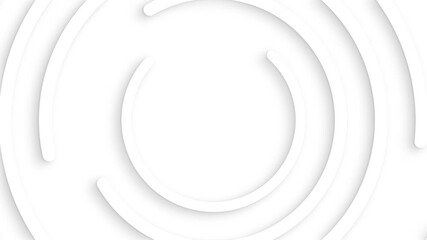 Aufkleber - Abstract white circles with soft dymanic shadow. 3d clean embossed background. Pure basic animated cover for business presentation. Universal elegant minimal loop.