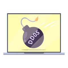 Poster - Dos malware bomb icon. Cartoon of Dos malware bomb vector icon for web design isolated on white background