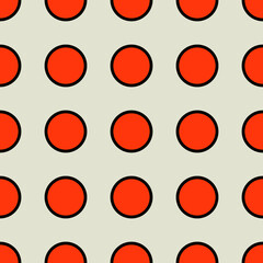 Poster - Orange circles seamless ornament.